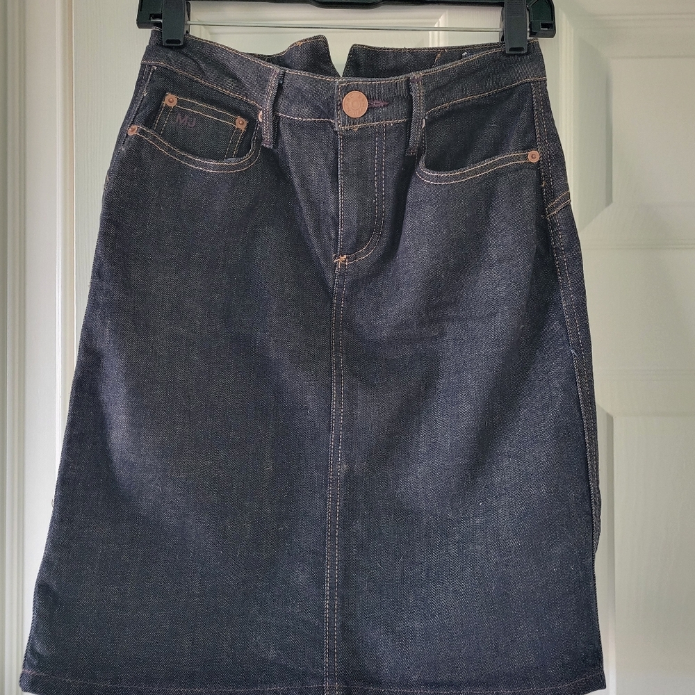 Marc By Marc Jacobs Dark Denim Skirt with Contrast Stitching, Size 4
